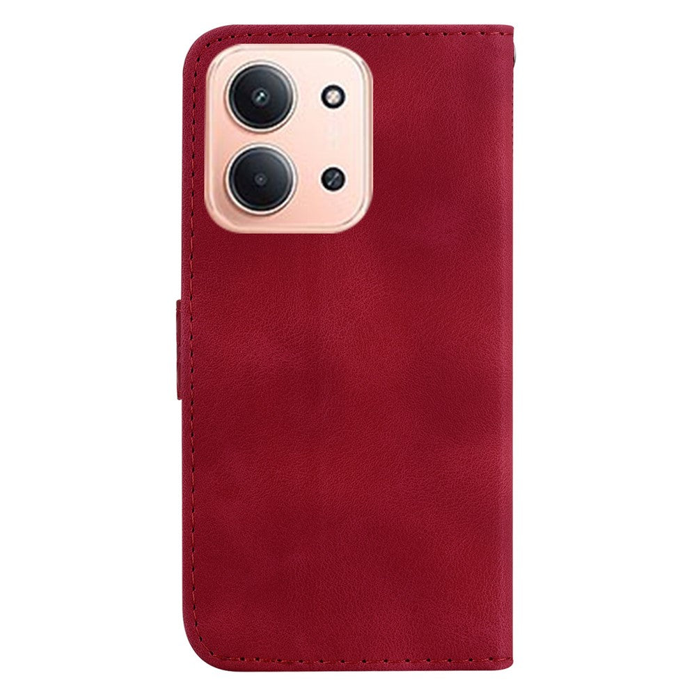 For Xiaomi Redmi 15C 5G (EU) (173mm) / 15C 4G (EU) (173mm) Stand Case 7-Shaped Pattern Imprint Leather Phone Cover with Strap