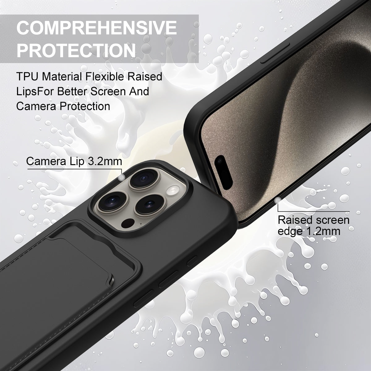 iPhone 12 / 12 Pro Silikonhülle – Sanft & mit Kartenhalter und kurzem Riemen