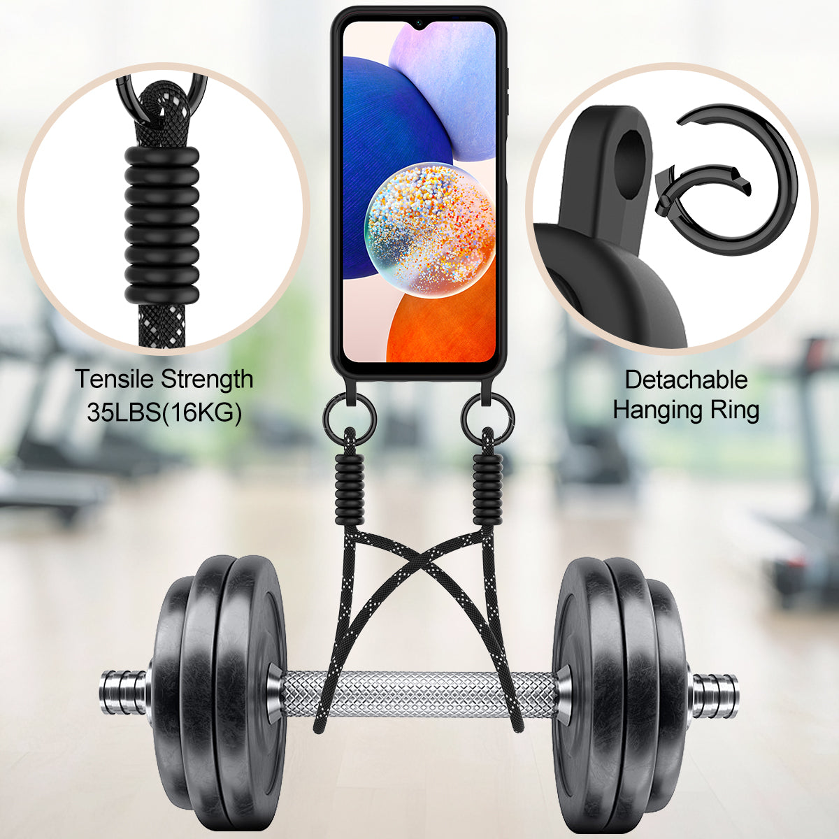 Galaxy S24 FE Silikonhülle – Sanft & mit Kartenhalter und kurzem Riemen