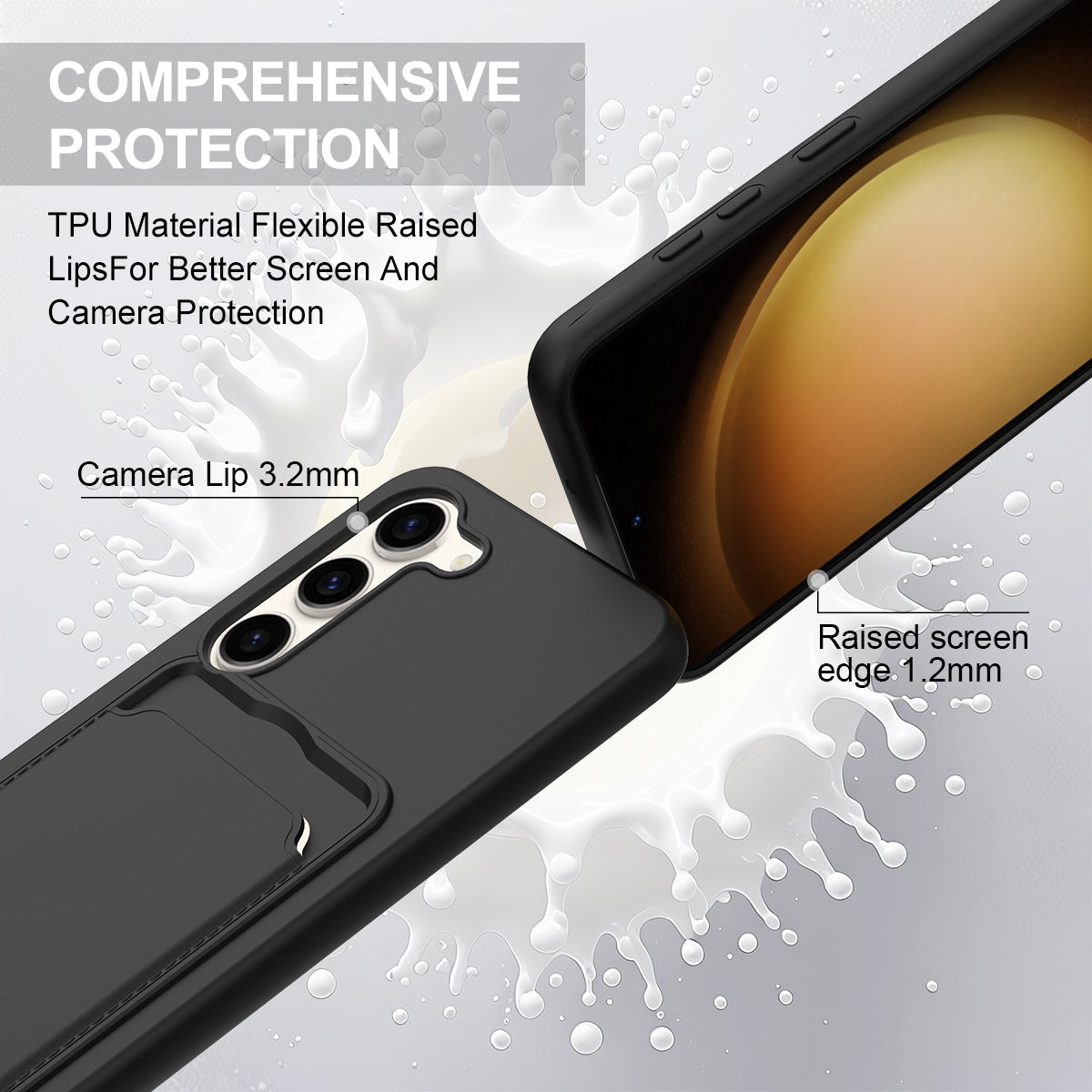 Galaxy S23 Plus Silikonhülle – Sanft & mit Kartenhalter und kurzem Riemen