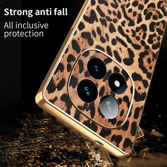 Xiaomi Redmi Note 14 Pro+ 5G Handyhülle – Leopardenmuster PU-Leder beschichteter PC + TPU-Galvanik