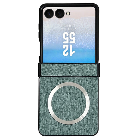 Galaxy Z Flip7 5G – Magnetische Handyhülle aus Kunststoff, PU-Leder und gehärtetem Glas, mit Displayschutz