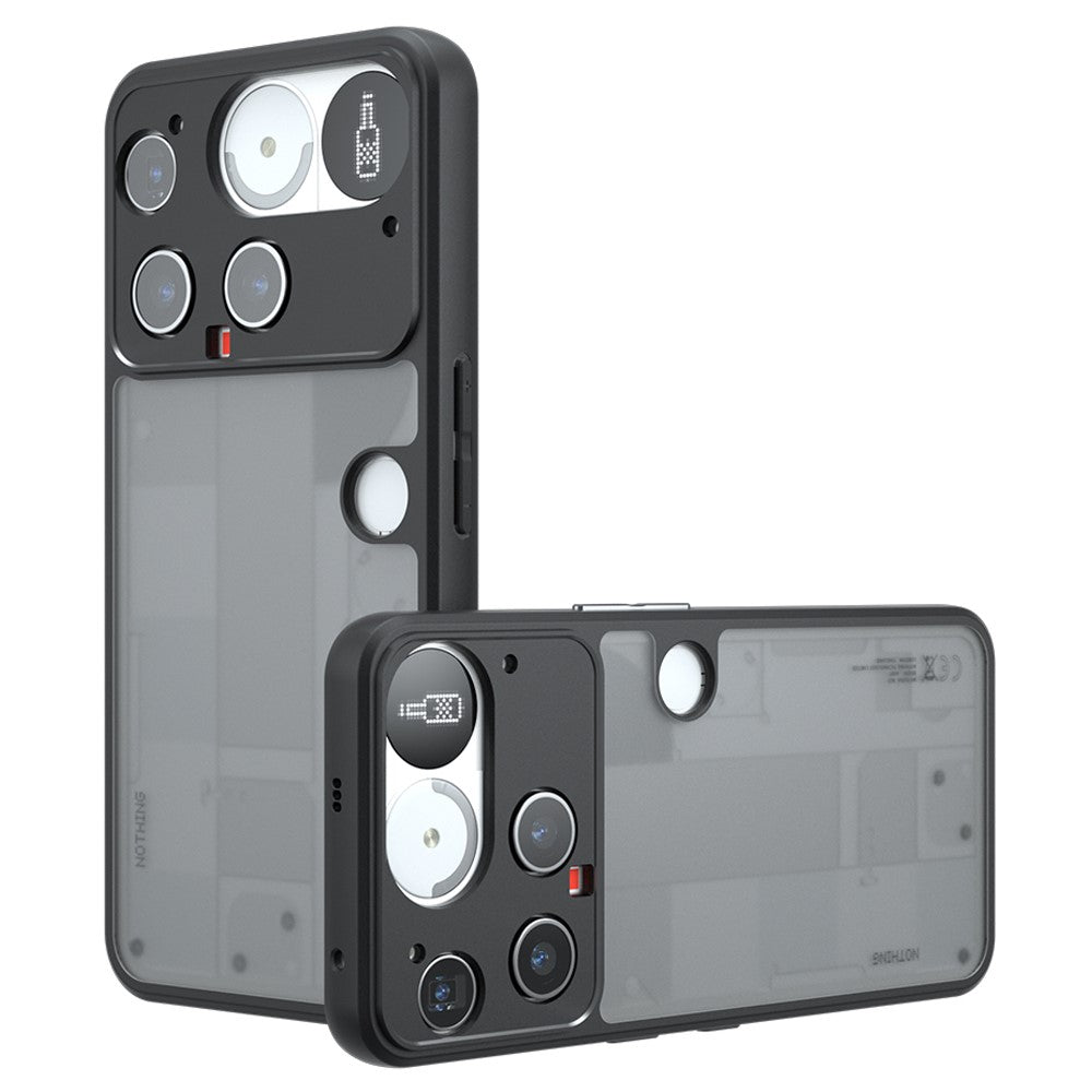 Nothing Phone (3) 5G Handyhülle – Aus TPU + PC, matte Handy-Rückseite, Transparent Schwarz