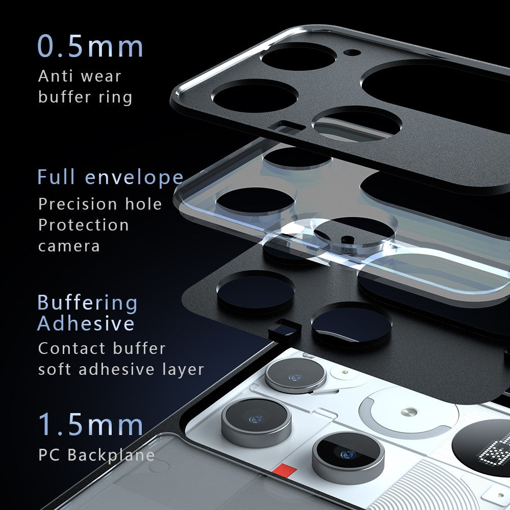 Nothing Phone (3) 5G Handyhülle – Aus TPU + PC, matte Handy-Rückseite, Transparent Schwarz
