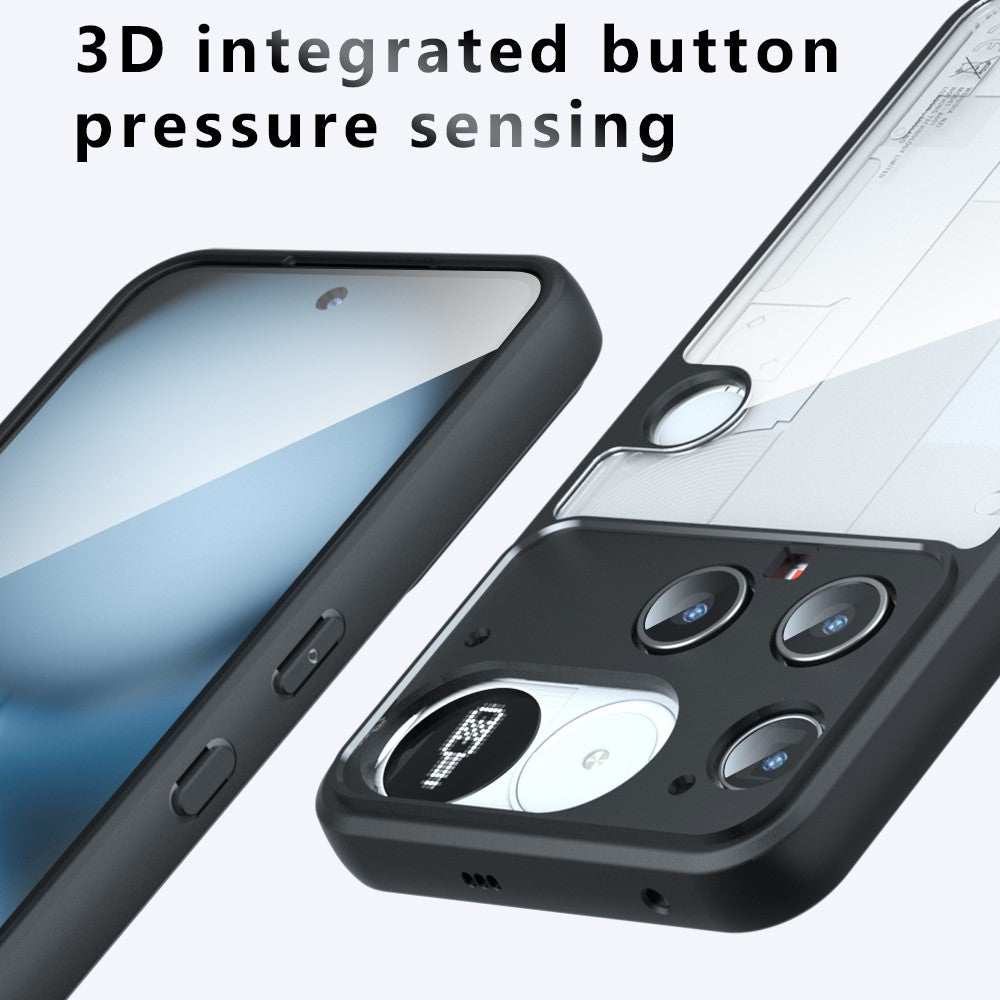 Nothing Phone (3) 5G Handyhülle – Aus TPU + PC, matte Handy-Rückseite, Transparent Schwarz