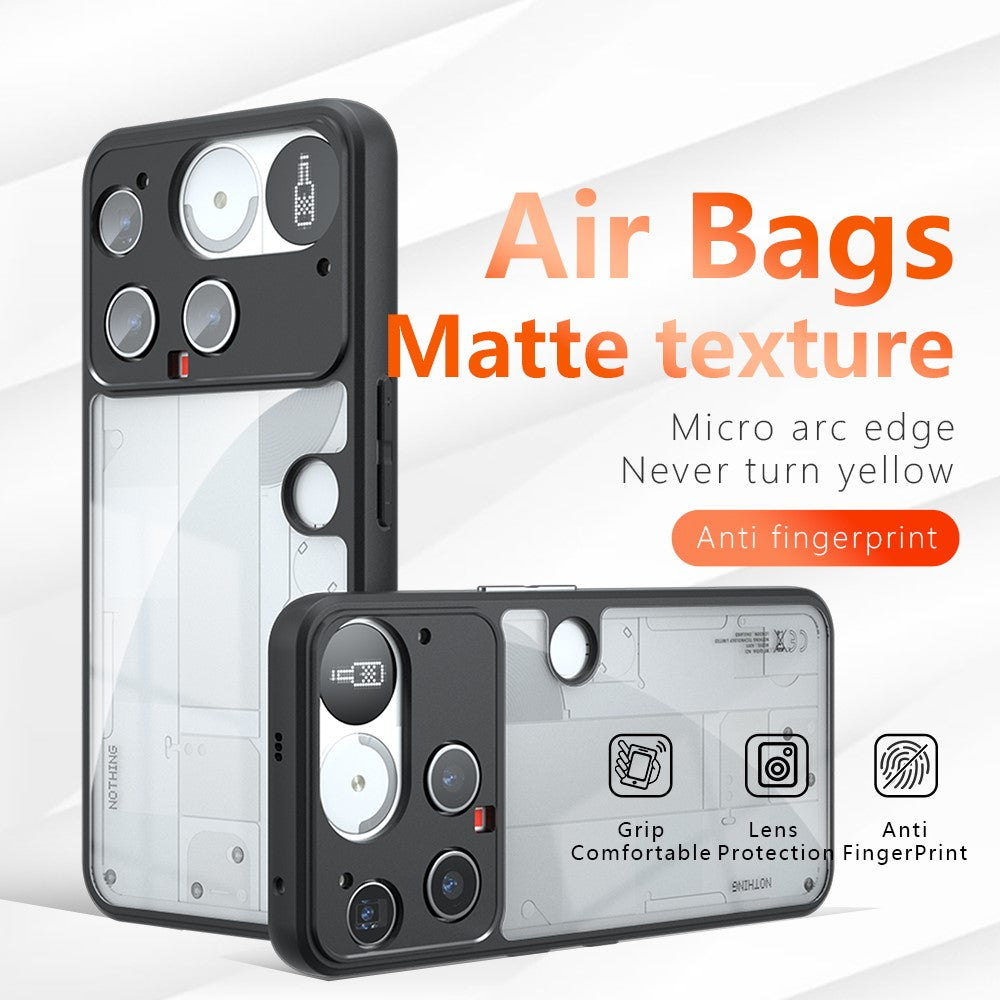 Nothing Phone (3) 5G Handyhülle – Aus TPU + PC, matte Handy-Rückseite, Transparent Schwarz