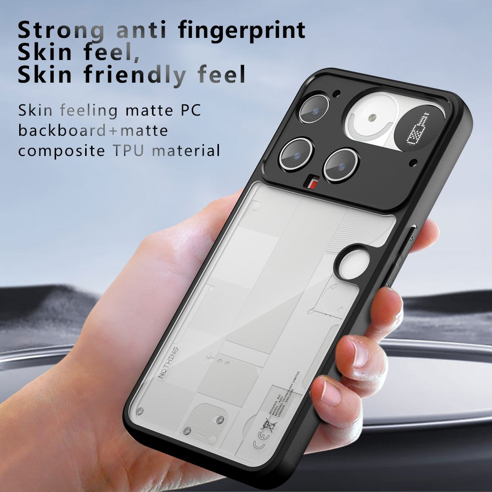 Nothing Phone (3) 5G Handyhülle – Aus TPU + PC, matte Handy-Rückseite, Transparent Schwarz