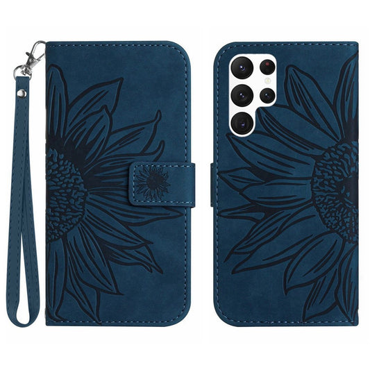 Galaxy S23 Ultra Wallet-Hülle – Sonnenblume aufgedruckt, mit Ständer & Riemen