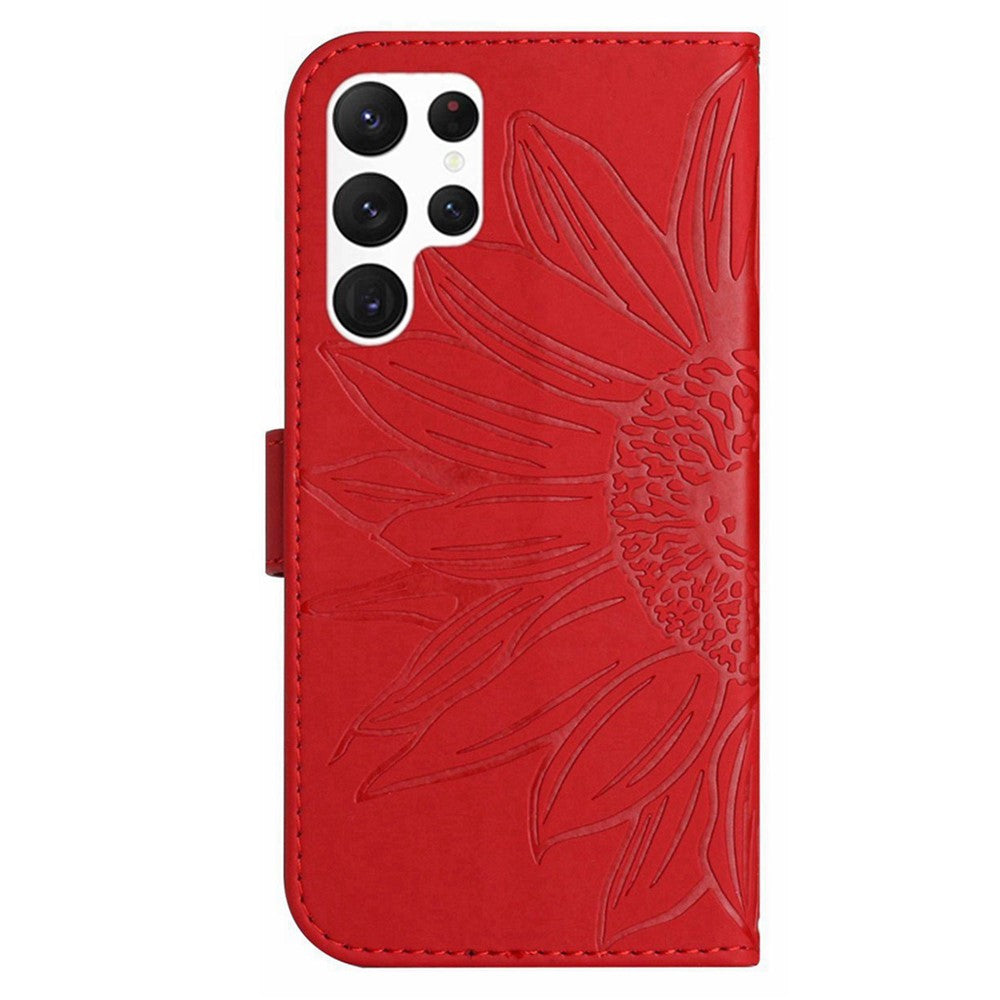 Galaxy S23 Ultra Wallet-Hülle – Sonnenblume aufgedruckt, mit Ständer & Riemen