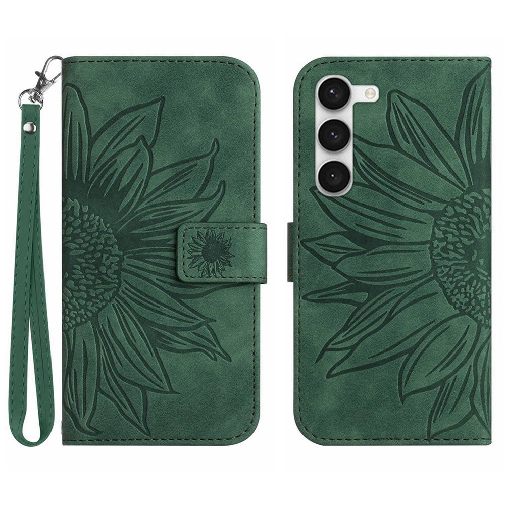 Galaxy S23 Plus Wallet-Hülle – Sonnenblume aufgedruckt, mit Ständer & Riemen