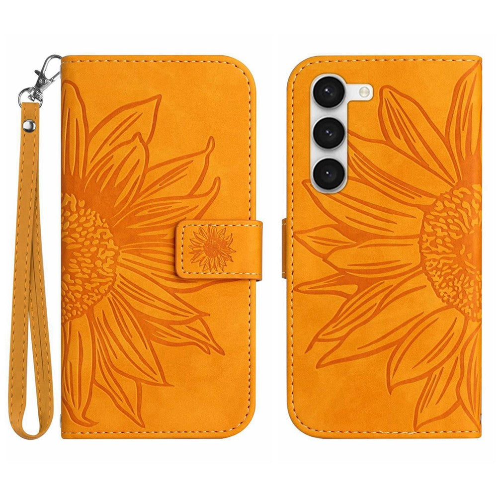 Galaxy S23 Plus Wallet-Hülle – Sonnenblume aufgedruckt, mit Ständer & Riemen