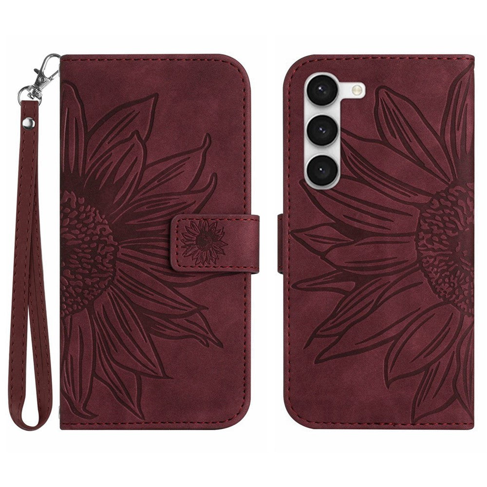 Galaxy S23 Plus Wallet-Hülle – Sonnenblume aufgedruckt, mit Ständer & Riemen