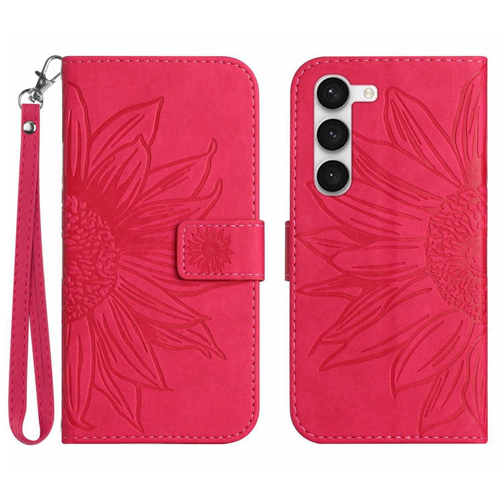 Galaxy S23 Plus Wallet-Hülle – Sonnenblume aufgedruckt, mit Ständer & Riemen