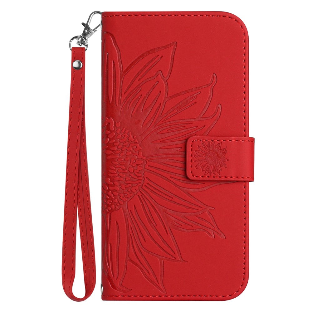 Galaxy S23 Wallet-Hülle – Sonnenblume aufgedruckt, mit Ständer & Riemen