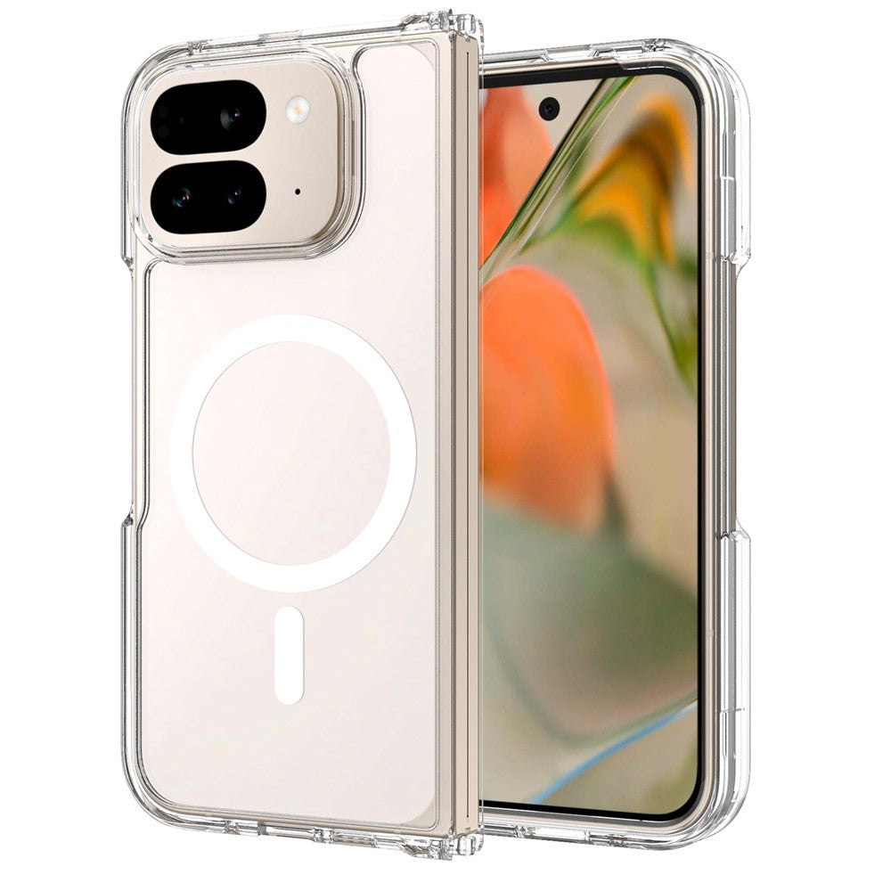 For Google Pixel 10 Pro Fold Magnetic Case 2.0mm Scratch Resistant TPU + PC Clear Phone Cover