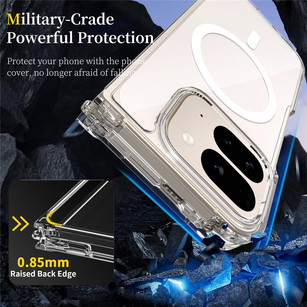 For Google Pixel 10 Pro Fold Magnetic Case 2.0mm Scratch Resistant TPU + PC Clear Phone Cover