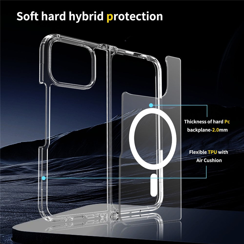 For Google Pixel 10 Pro Fold Magnetic Case 2.0mm Scratch Resistant TPU + PC Clear Phone Cover