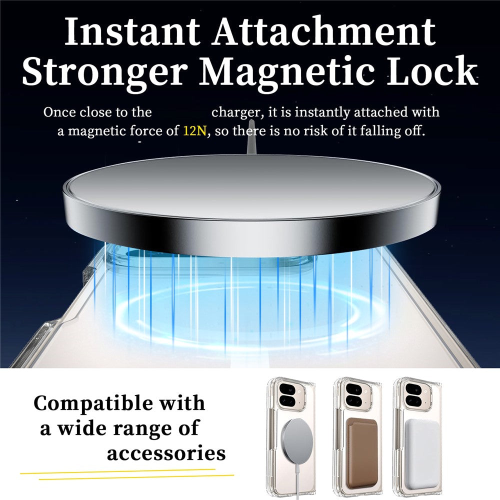 For Google Pixel 10 Pro Fold Magnetic Case 2.0mm Scratch Resistant TPU + PC Clear Phone Cover