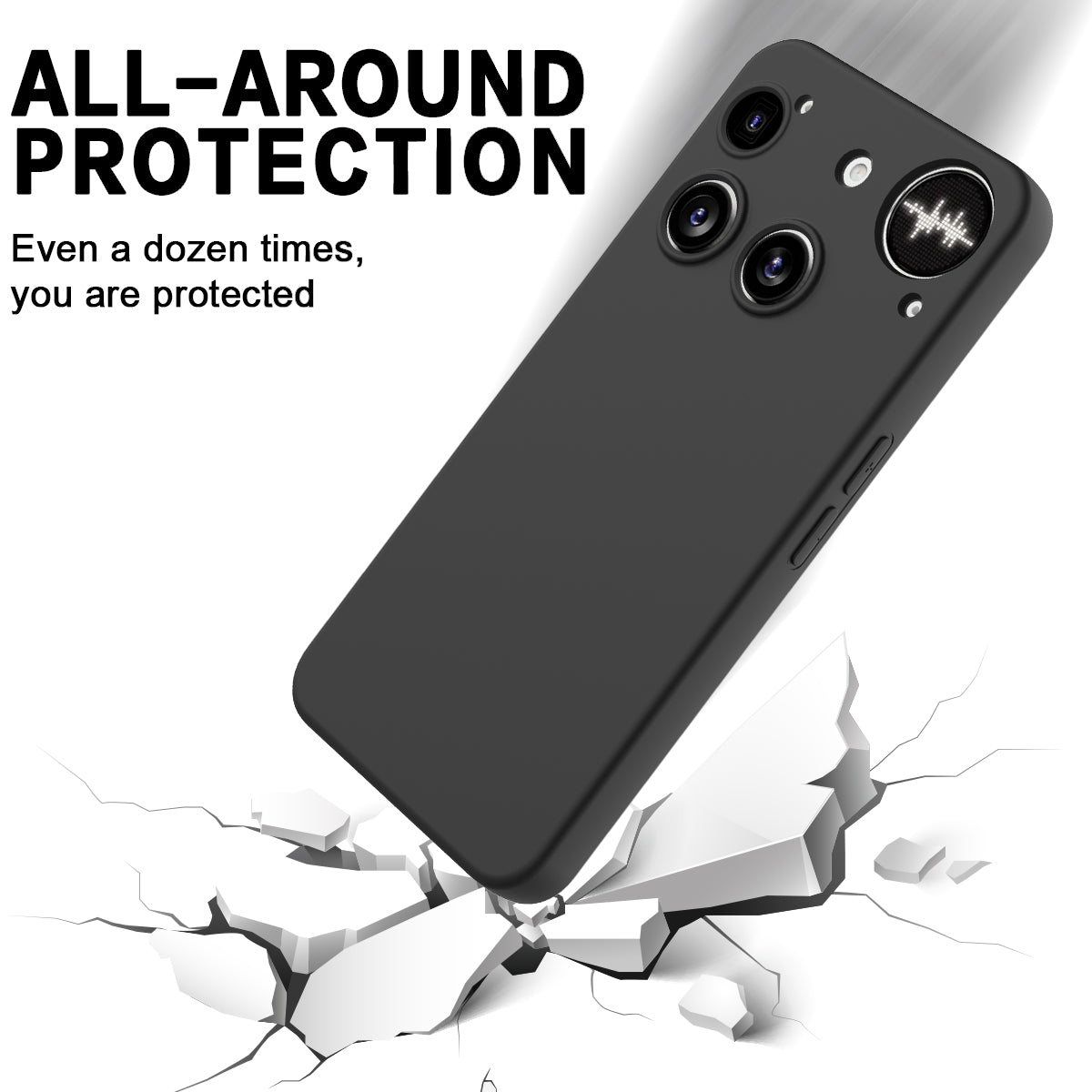 For Nothing Phone (3) 5G Liquid Silicone Case Phone Back Cover with Hand Strap
