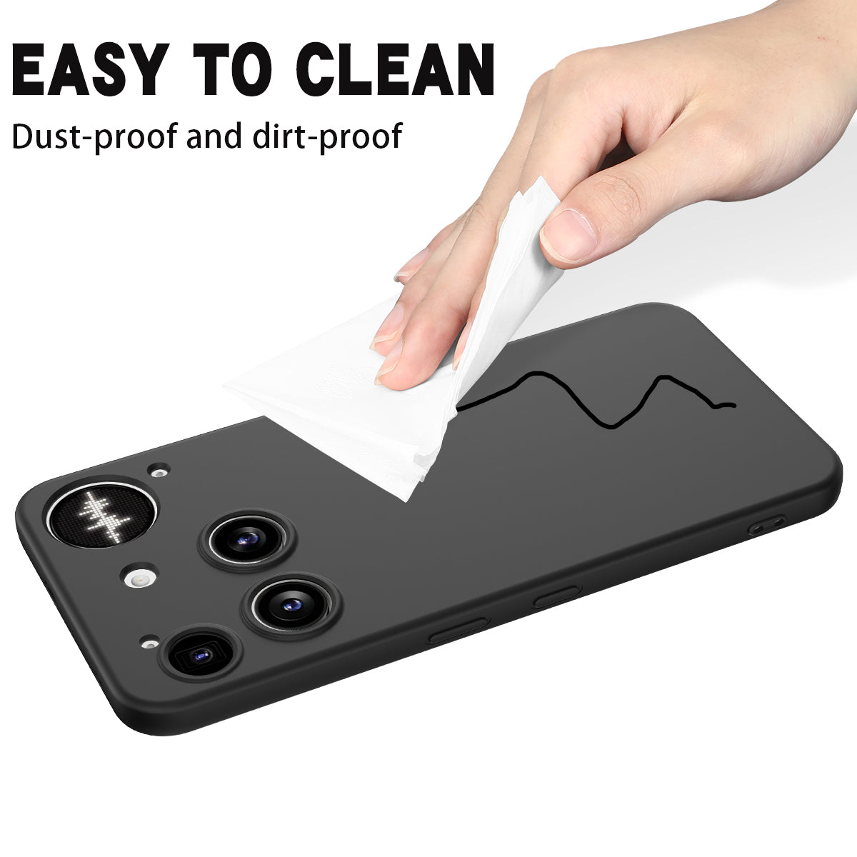 For Nothing Phone (3) 5G Liquid Silicone Case Phone Back Cover with Hand Strap