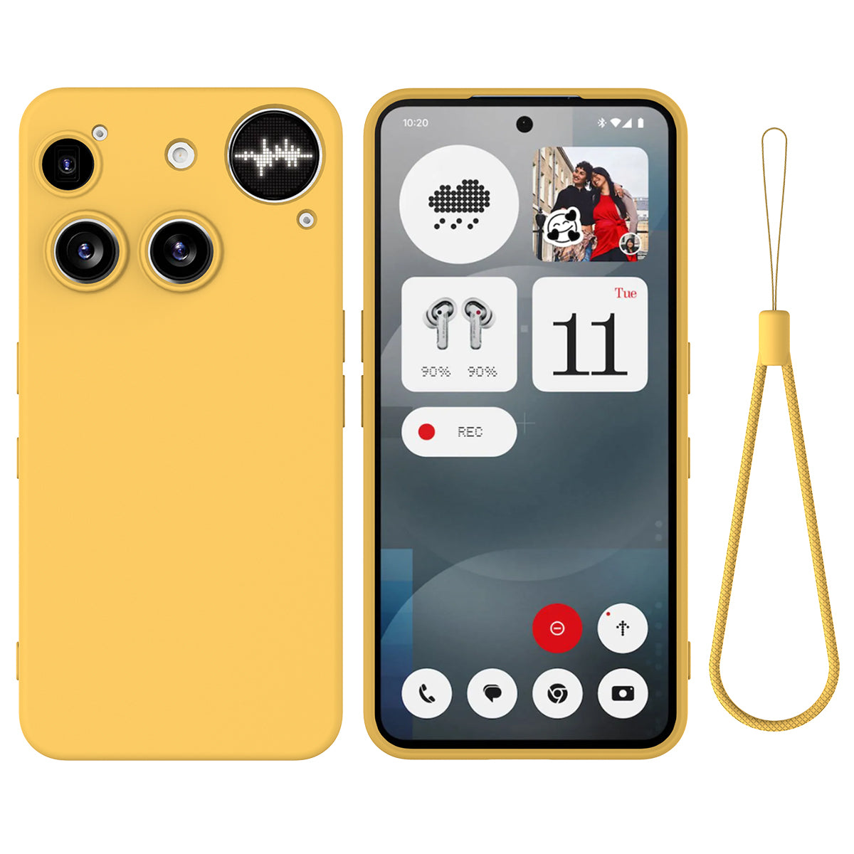 For Nothing Phone (3) 5G Liquid Silicone Case Phone Back Cover with Hand Strap