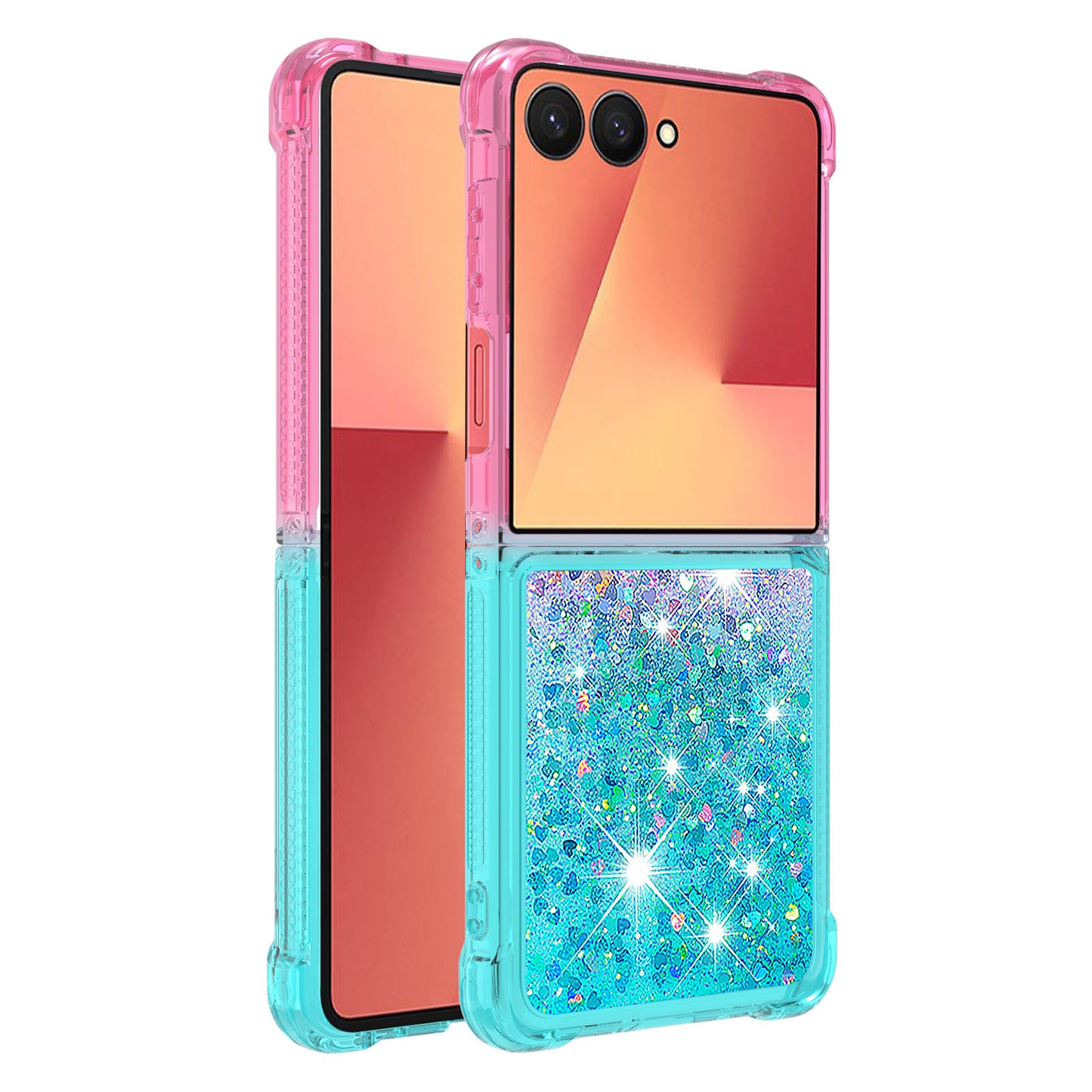 Galaxy Z Flip7 5G Glitter-Hülle – Farbverlauf mit funkelndem Puder