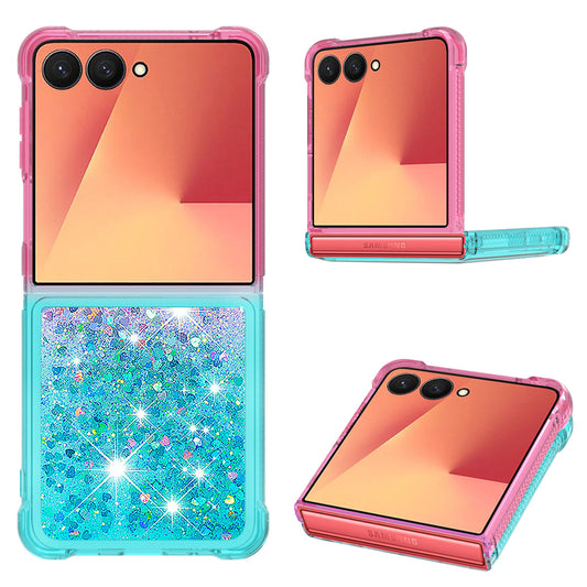 Galaxy Z Flip7 5G Glitter-Hülle – Farbverlauf mit funkelndem Puder