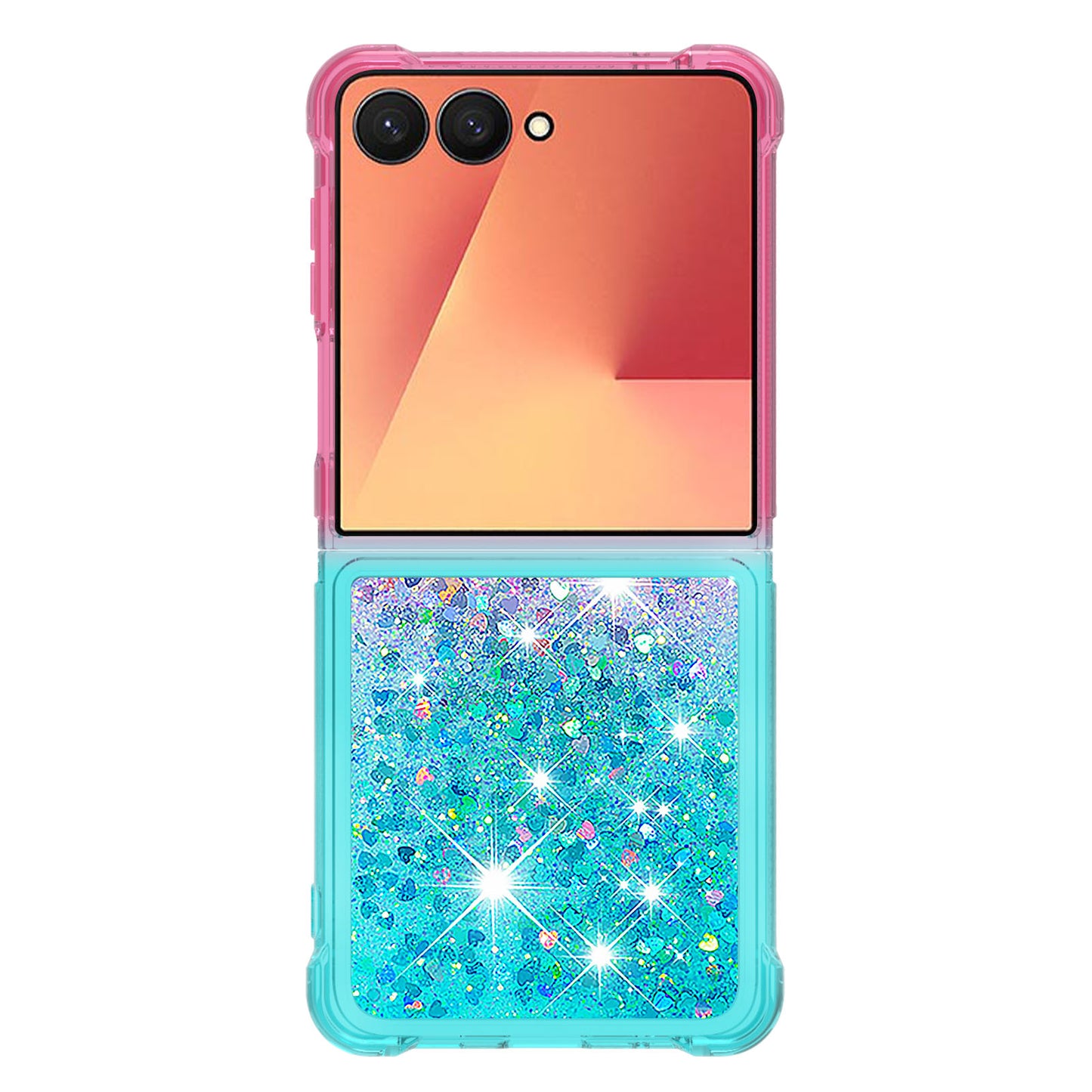 Galaxy Z Flip7 5G Glitter-Hülle – Farbverlauf mit funkelndem Puder