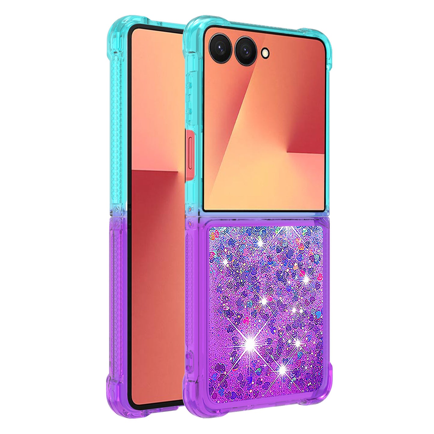 Galaxy Z Flip7 5G Glitter-Hülle – Farbverlauf mit funkelndem Puder