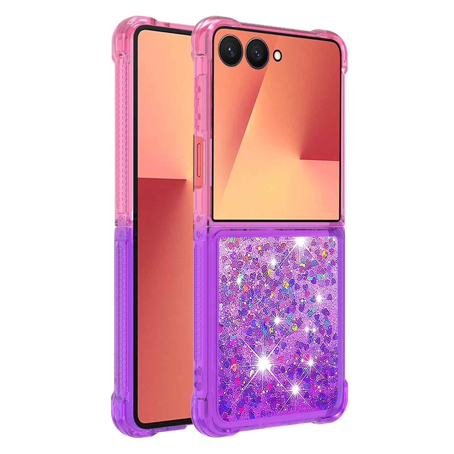 Galaxy Z Flip7 5G Glitter-Hülle – Farbverlauf mit funkelndem Puder