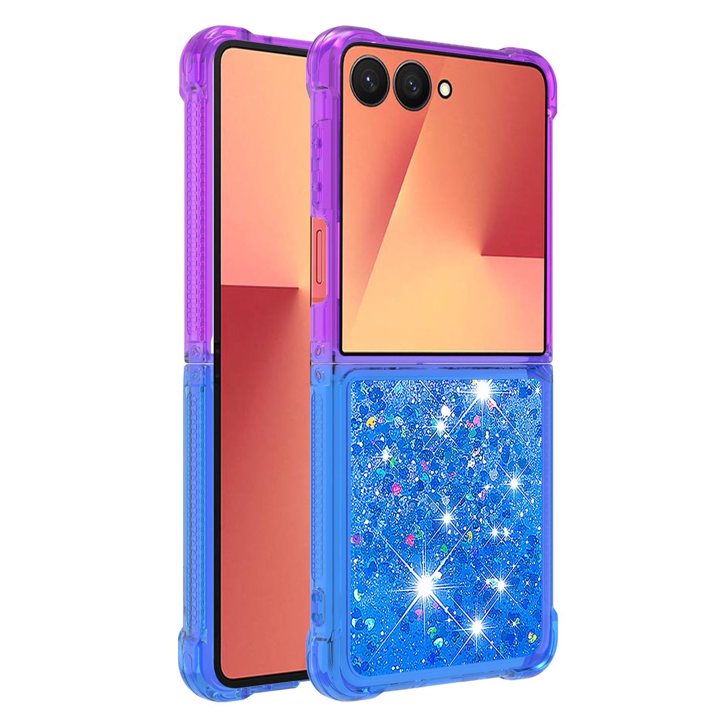 Galaxy Z Flip7 5G Glitter-Hülle – Farbverlauf mit funkelndem Puder