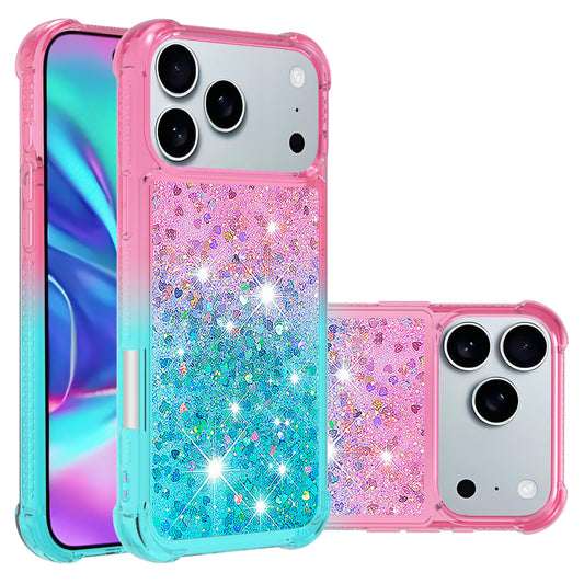 iPhone 17 Pro Max Glitter-Hülle – Farbverlauf mit funkelndem Puder