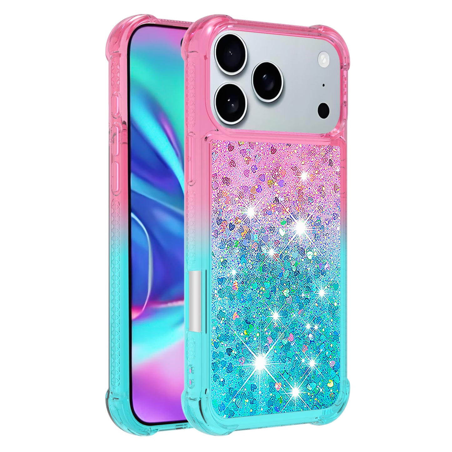 iPhone 17 Pro Glitter-Hülle – Farbverlauf mit funkelndem Puder