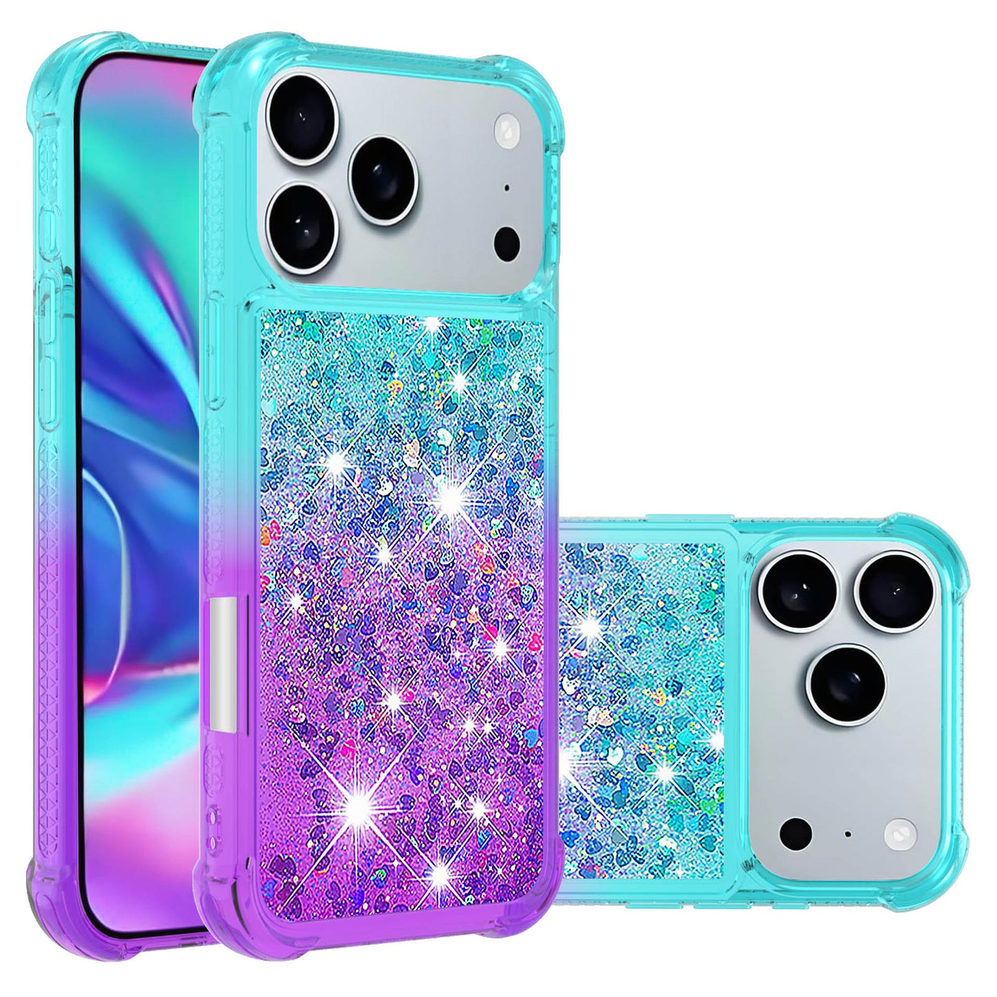 iPhone 17 Pro Glitter-Hülle – Farbverlauf mit funkelndem Puder