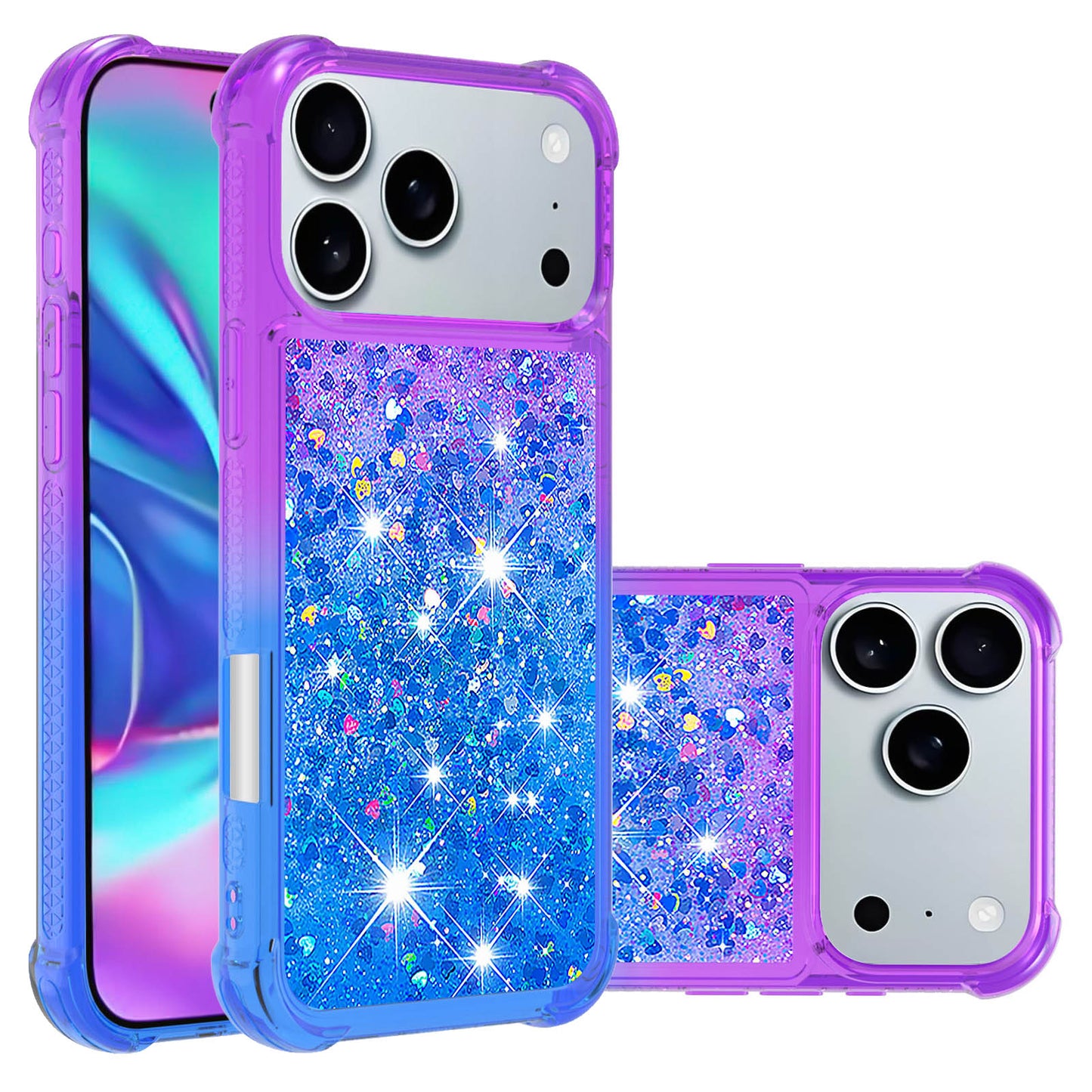 iPhone 17 Pro Glitter-Hülle – Farbverlauf mit funkelndem Puder