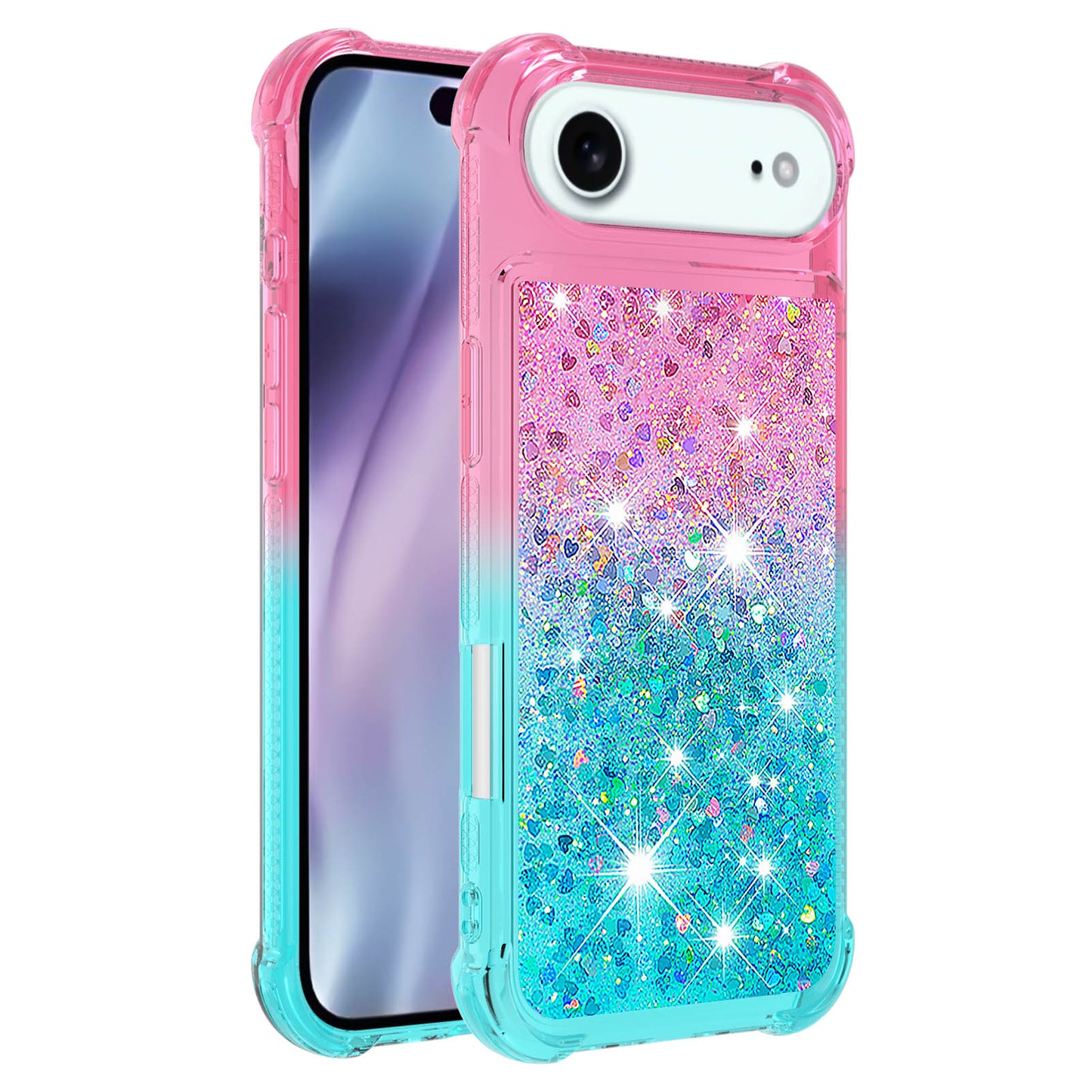 iPhone Air Glitter-Hülle – Farbverlauf mit funkelndem Puder