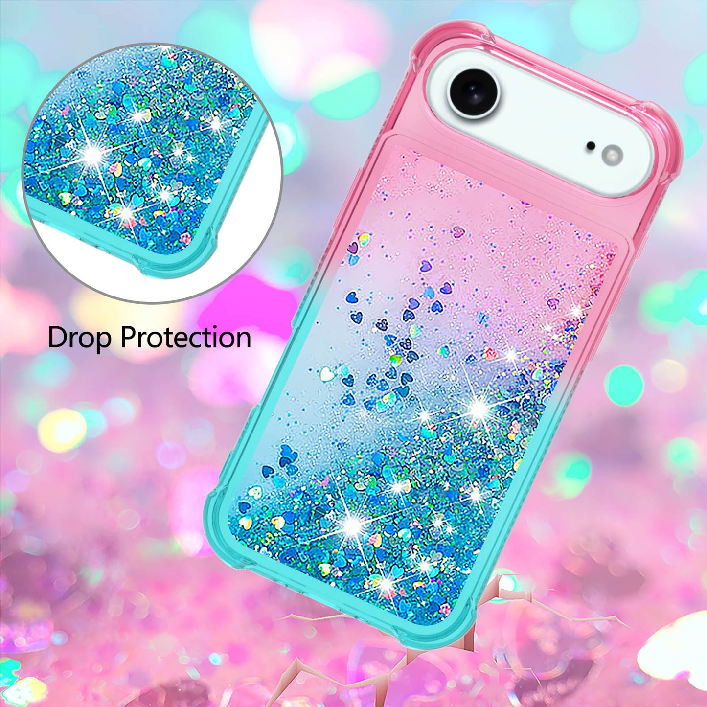 iPhone Air Glitter-Hülle – Farbverlauf mit funkelndem Puder