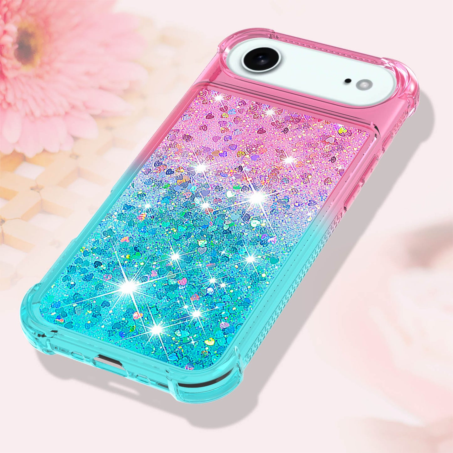 iPhone Air Glitter-Hülle – Farbverlauf mit funkelndem Puder