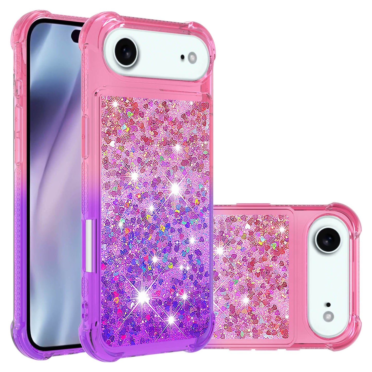 iPhone Air Glitter-Hülle – Farbverlauf mit funkelndem Puder