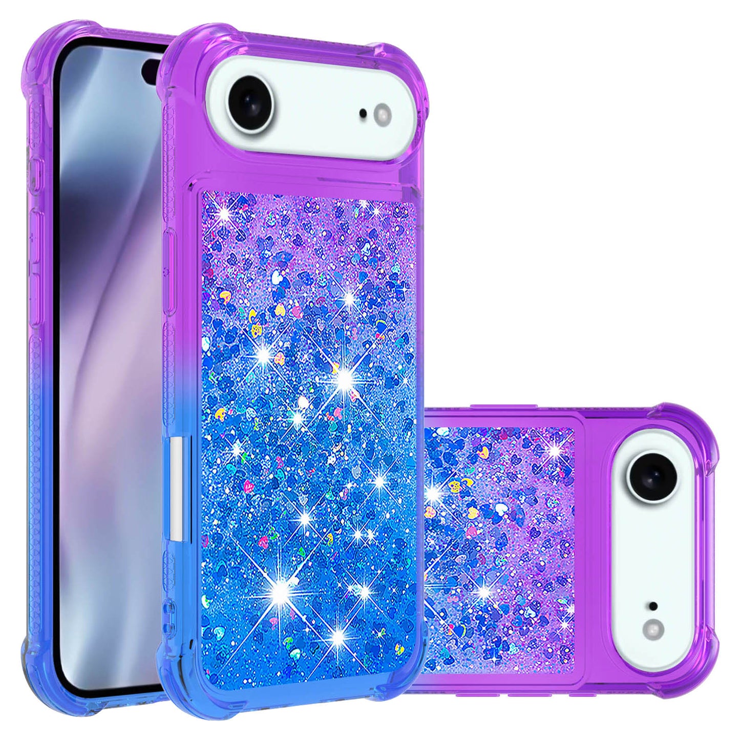 iPhone Air Glitter-Hülle – Farbverlauf mit funkelndem Puder