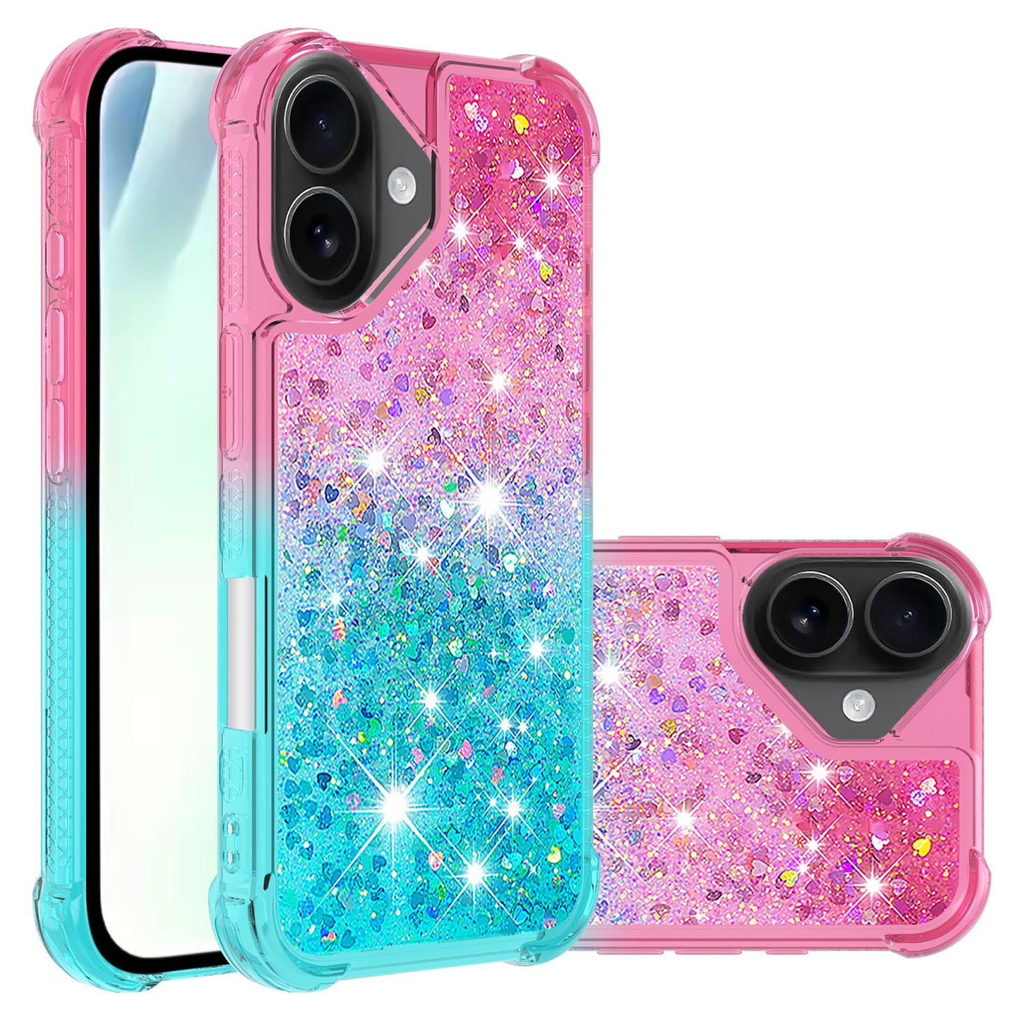 iPhone 17 Glitter-Hülle – Farbverlauf mit funkelndem Puder