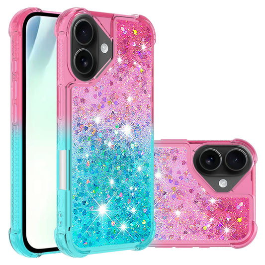iPhone 17 Glitter-Hülle – Farbverlauf mit funkelndem Puder