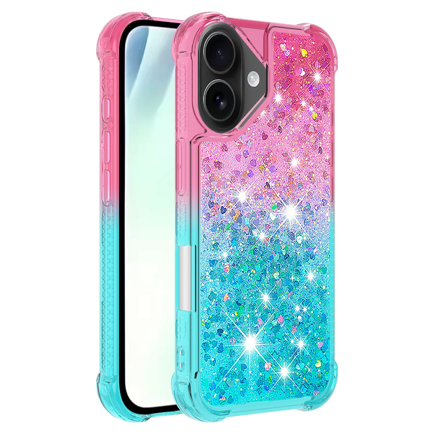 iPhone 17 Glitter-Hülle – Farbverlauf mit funkelndem Puder