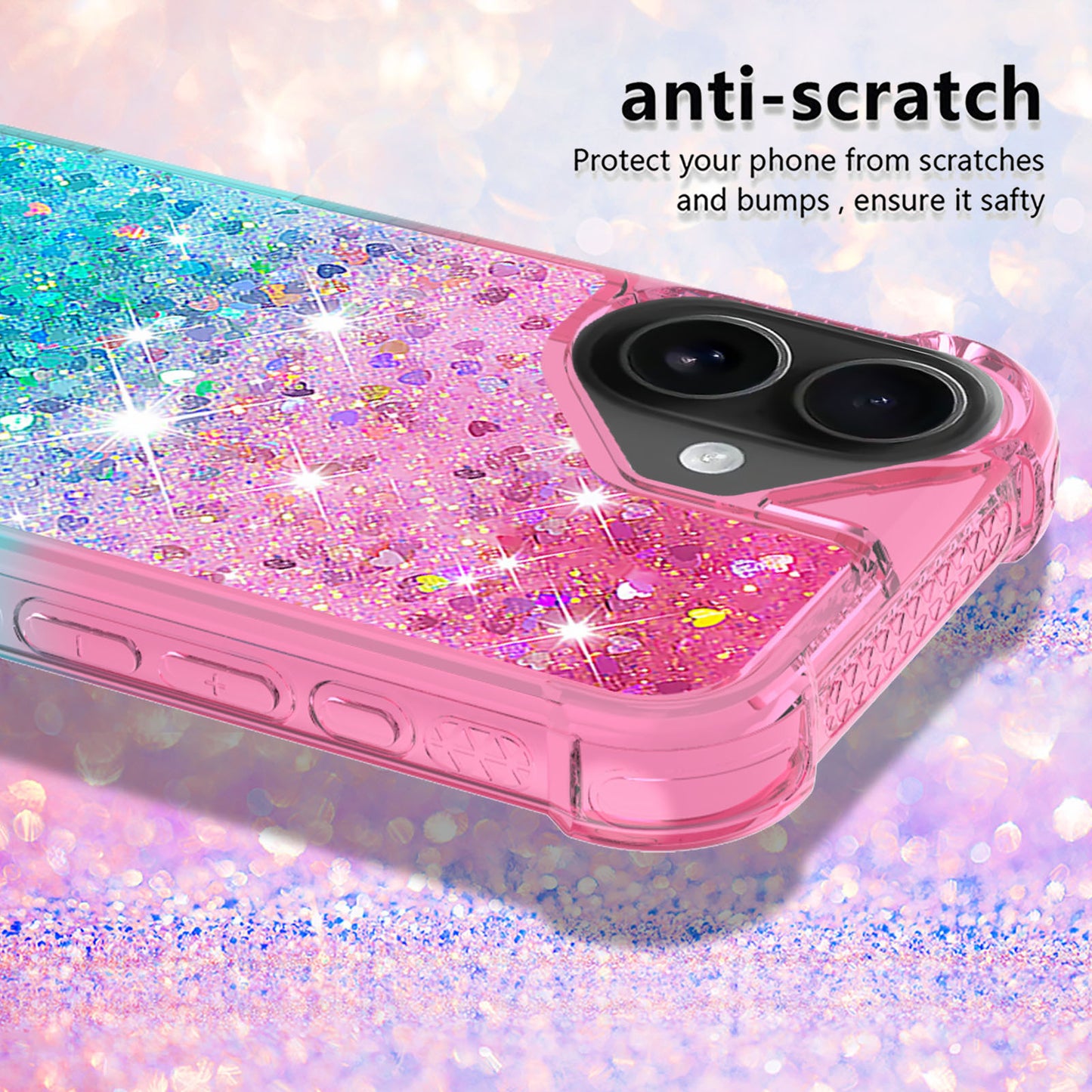 iPhone 17 Glitter-Hülle – Farbverlauf mit funkelndem Puder