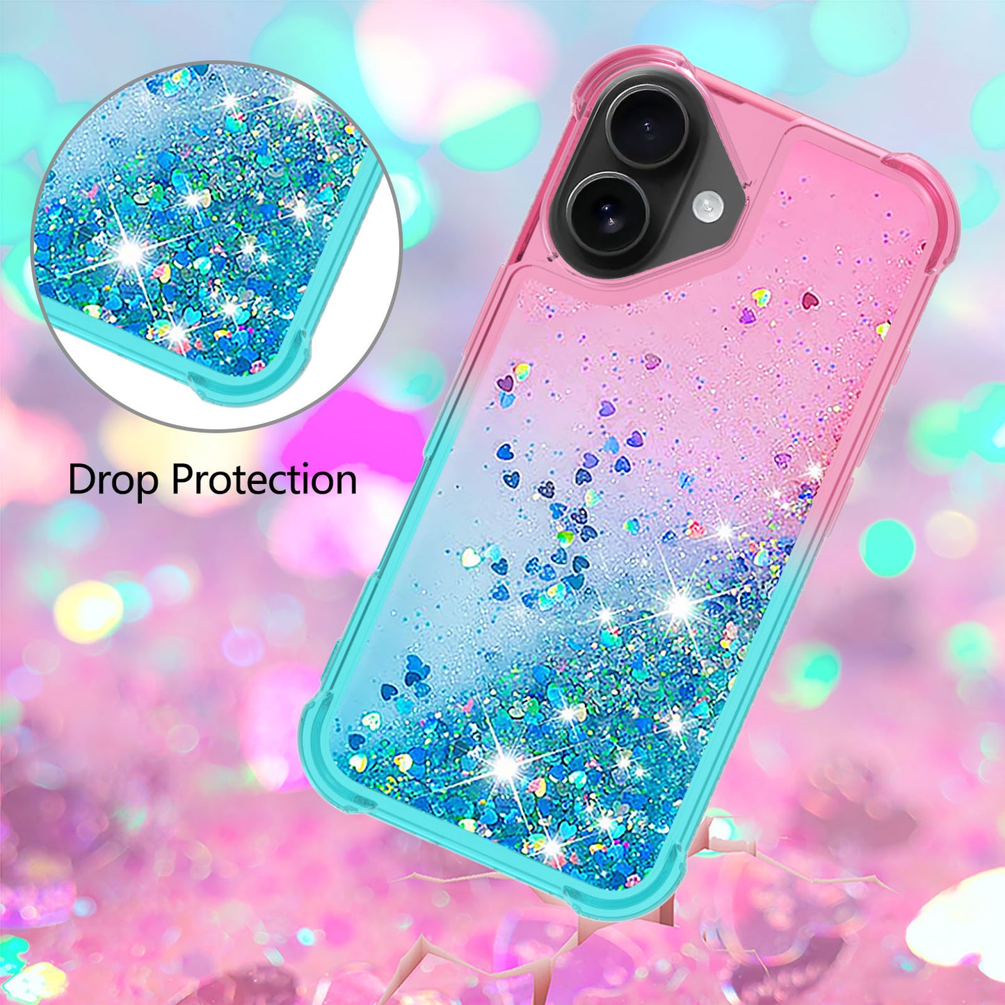 iPhone 17 Glitter-Hülle – Farbverlauf mit funkelndem Puder