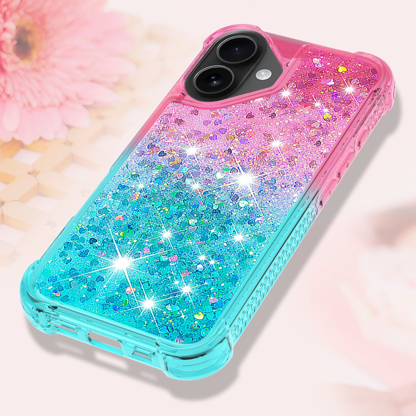 iPhone 17 Glitter-Hülle – Farbverlauf mit funkelndem Puder