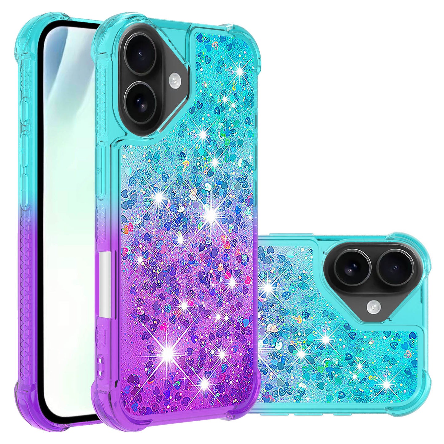 iPhone 17 Glitter-Hülle – Farbverlauf mit funkelndem Puder