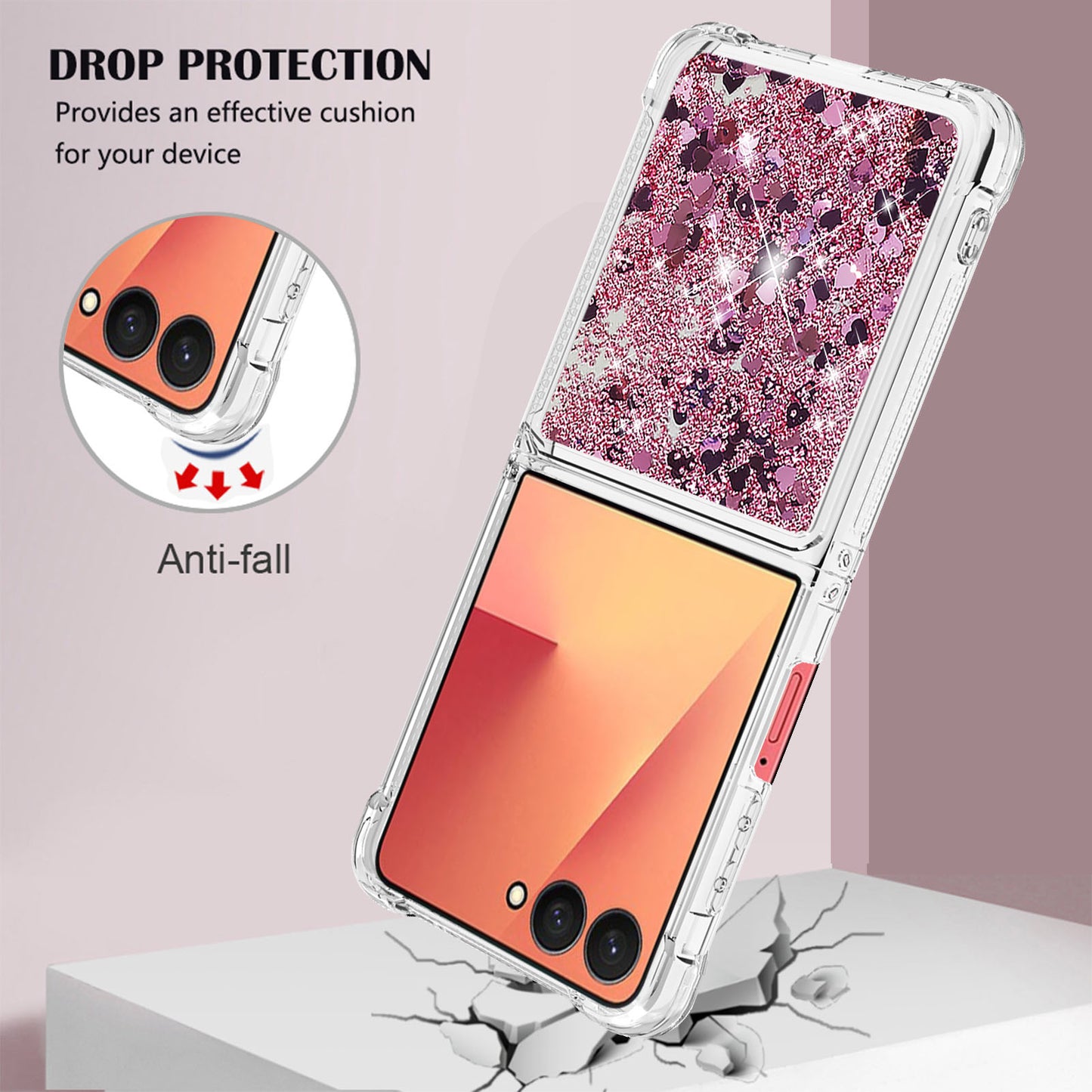 Galaxy Z Flip7 5G Glitzer-Hülle – Stoßfest & mit Treibsand