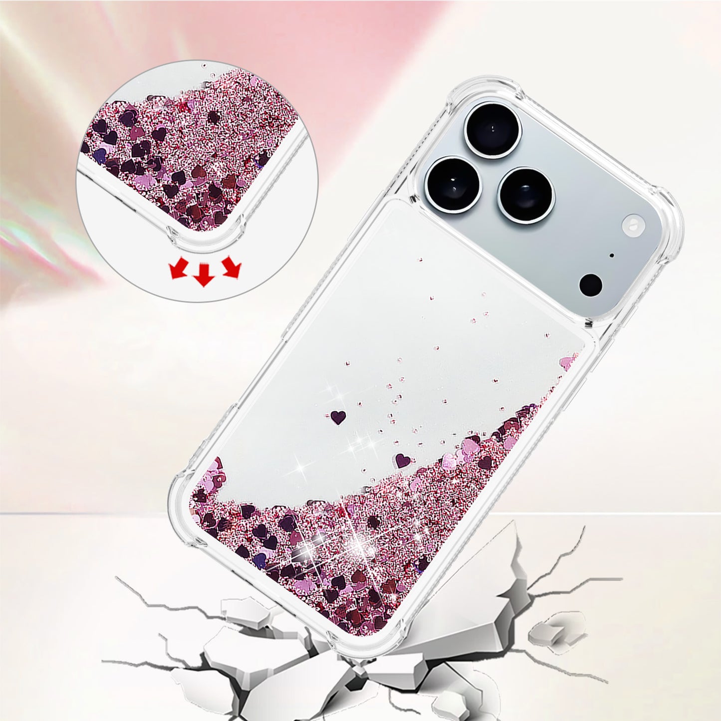 iPhone 17 Pro Max Glitzer-Hülle – Stoßfest & mit Treibsand