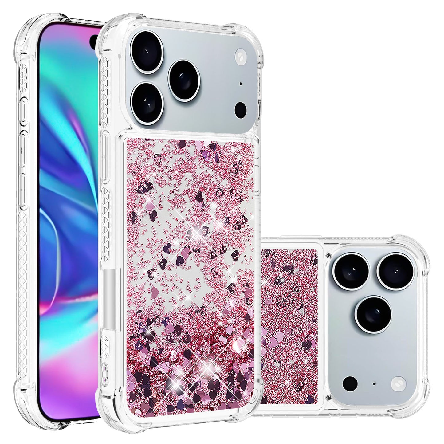 iPhone 17 Pro Glitzer-Hülle – Stoßfest & mit Treibsand